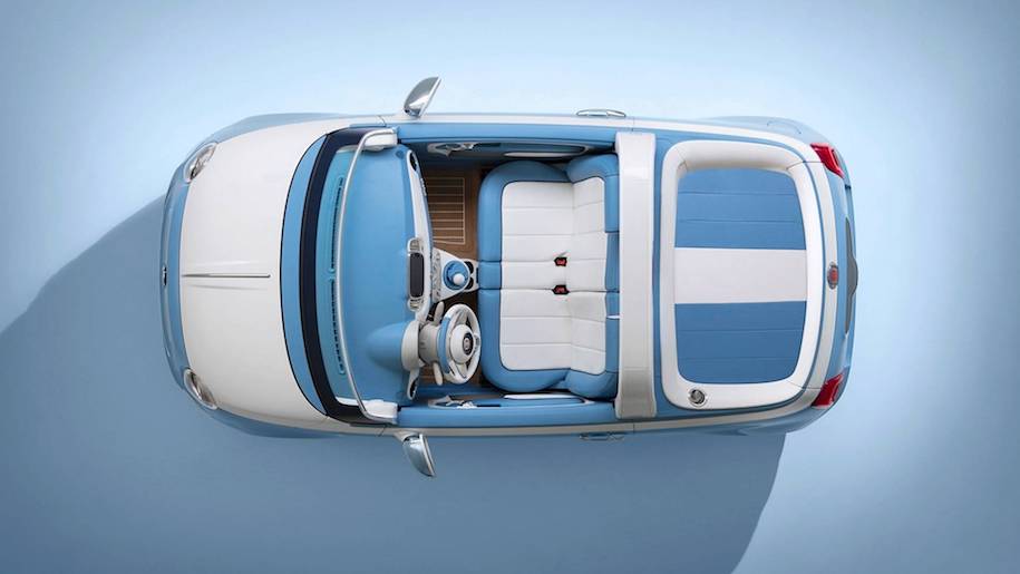 Fiat 500 превратили в «пляжный» пикап со встроенным душем‍