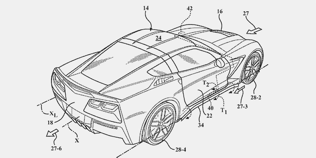 Chevrolet запатентовал активную аэродинамику для нового Chevrolet Corvette