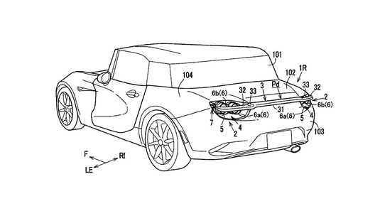 Mazda запатентовала новый спойлер, скрывающийся в фарах