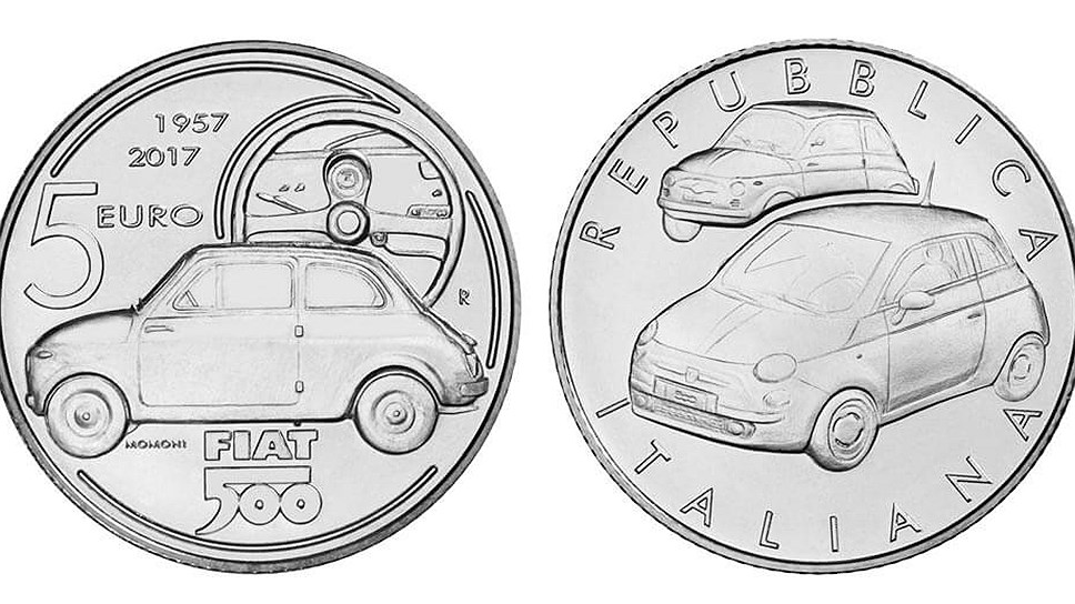 В Италии выпустили монету в честь 60-летия Fiat 500
