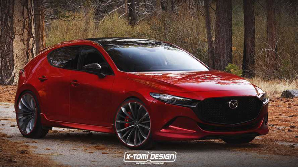 «Заряженную» Mazda 3 представили на рендерном изображении