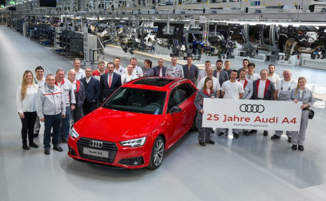 Audi отмечает 25-летний юбилей своей модели Audi A4