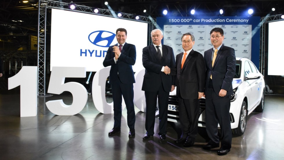 1,5-миллионный автомобиль выпущен на заводе Hyundai в Петербурге