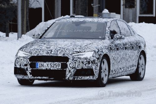На зимних тестах замечен прототип нового селана Audi A4 со светодиодной оптикой