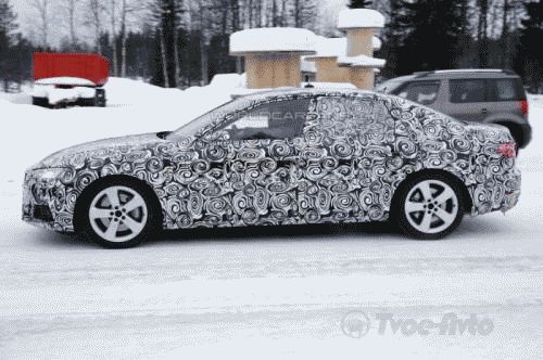На зимних тестах замечен прототип нового селана Audi A4 со светодиодной оптикой