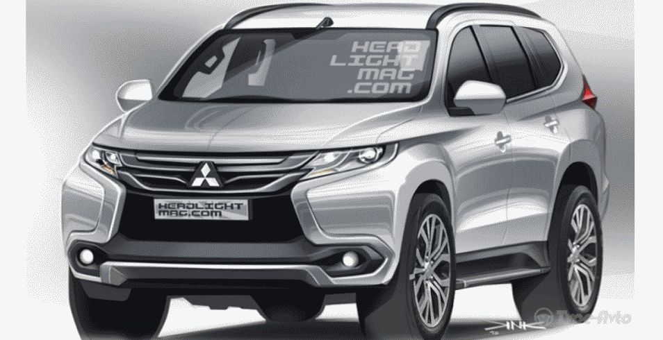 В сети опубликовали скетчи Mitsubishi Pajero Sport  нового поколения