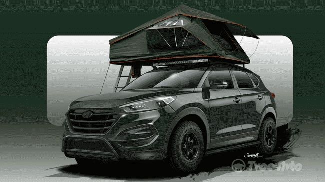 Hyundai Tucson получил версию с палаткой на крыше