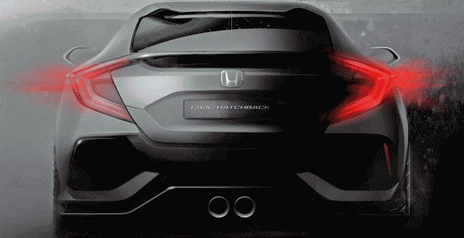 Honda показала новый Civic в кузове хэтчбек на тизерном изображении