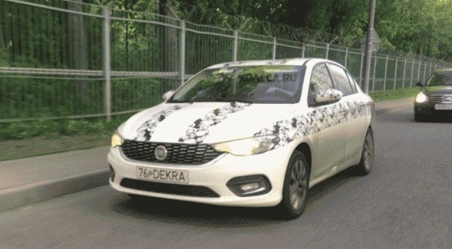 Седан Fiat Tipo снова замечен на тестах в России 