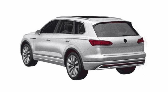 Экстерьер серийного Volkswagen Touareg 2017 рассекречен на патентных снимках