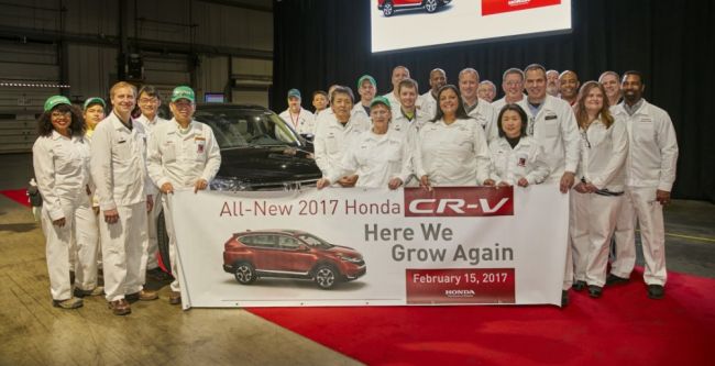 В штате Индиана началось производство нового кроссовера Honda "CR-V" 2017 