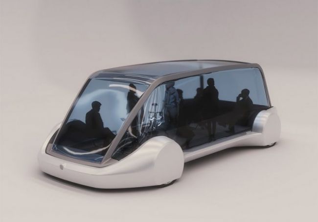 Илон Маск опубликовал изображения первого в мире беспилотного электрического тоннельного автобуса