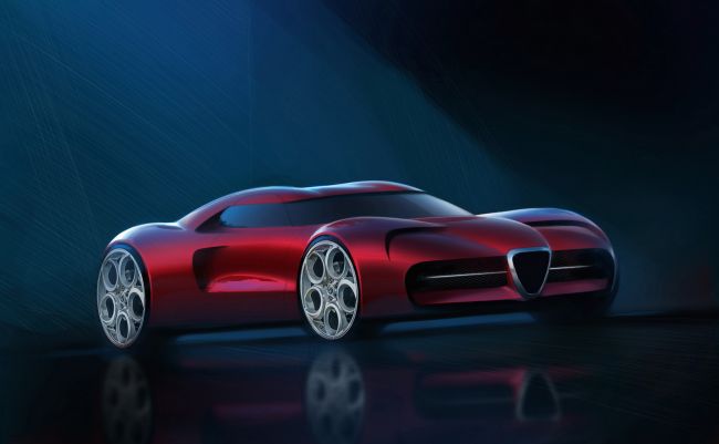 Опубликован рендер флагманского суперкара Alfa Romeo