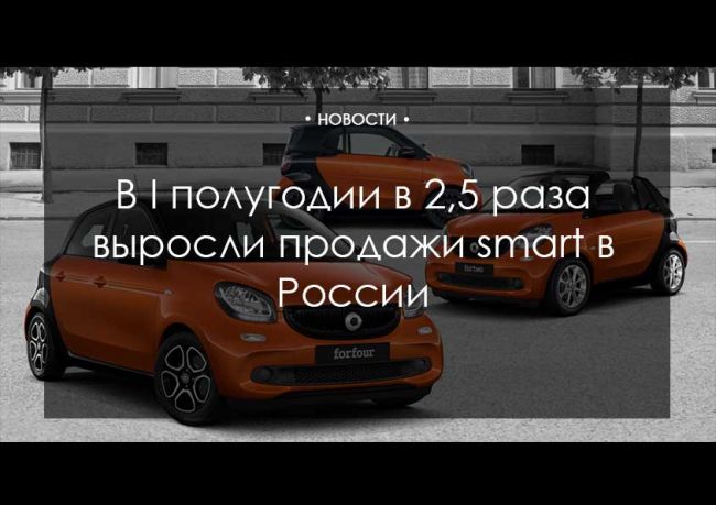 В I полугодии в 2,5 раза выросли продажи smart в России